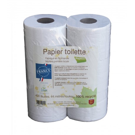 Papier toilette recyclé papeco francais écolabel - 6 rouleaux de