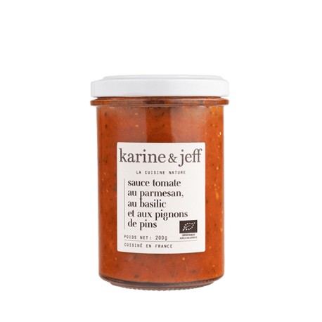 Karine & Jeff -- Sauce tomate au parmesan au basilic et aux pignons de pin 200g