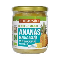 Ananas morceaux et son jus Madagascar BIO Bocal 420g