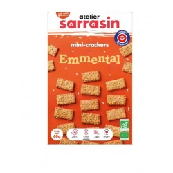 Mini-crackers emmental bio.  60g Atelier Sarrasin
