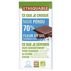 Chocolat noir 70% sel de Noirmoutier/Pérou BIO 100g
