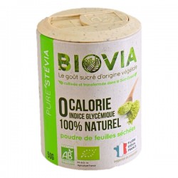 Stévia en poudre bio et française (sucrant sans calories) - 50g. Biovia