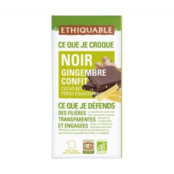 Chocolat noir gingembre Pérou/Equateur BIO 100g