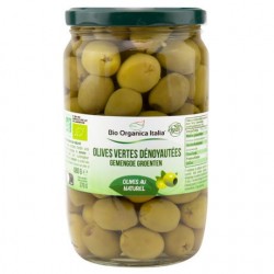 Olives vertes dénoyautées au naturel 280g Bio Organica