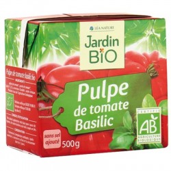 Pulpe de tomates bio au basilic 500g